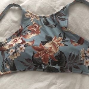 Rhythm floral halter crop bikini top
